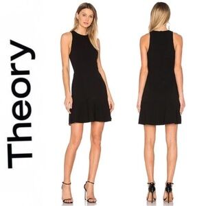 Theory Black Sleeveless Fit-and-Flare Mini Dress